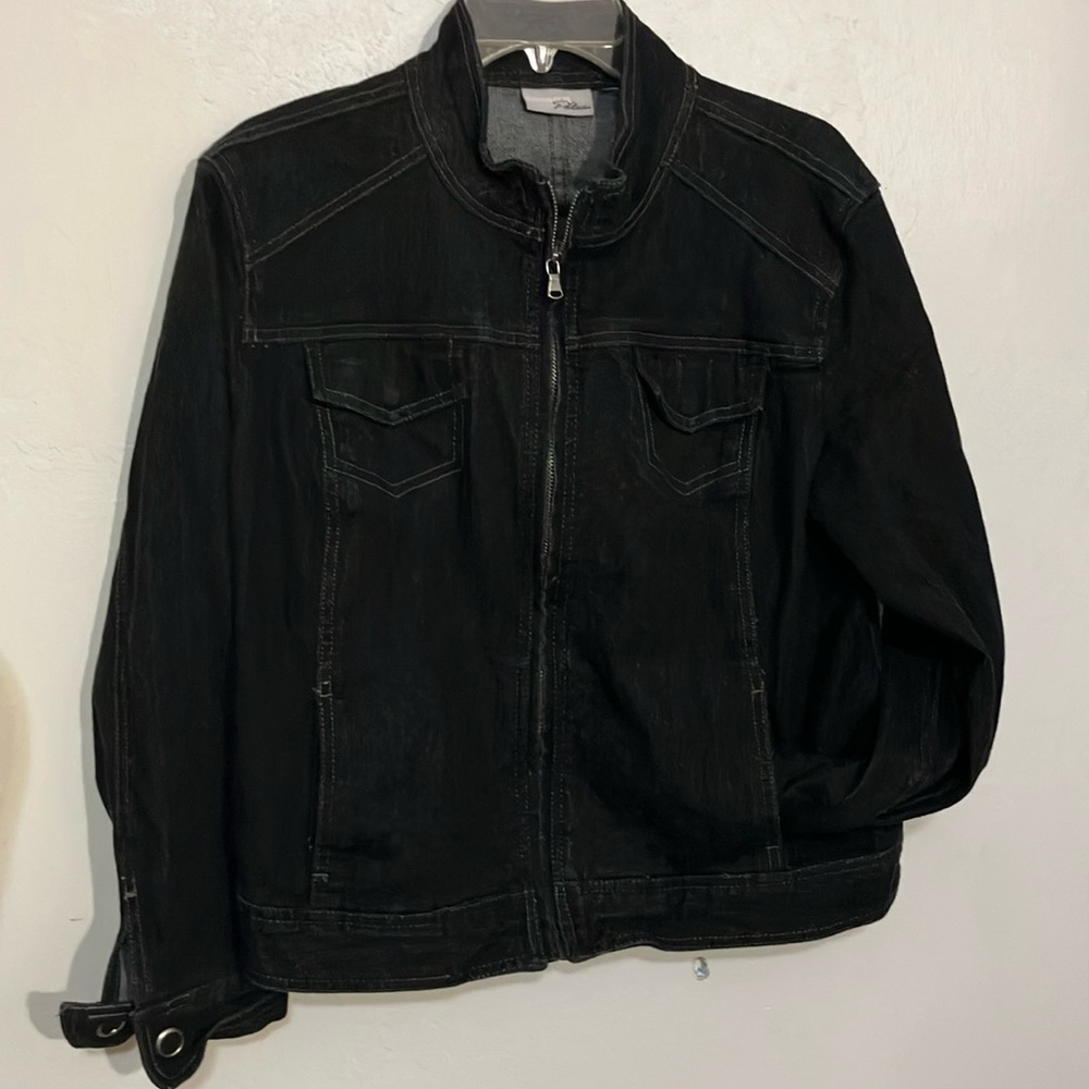 Chicos platinum cotton denim jacket Large